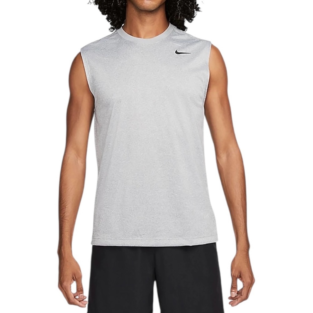 Nike Dri Fit Sleeveless T-Shirt Mens Large Tank Top Gray Lightweight Performance